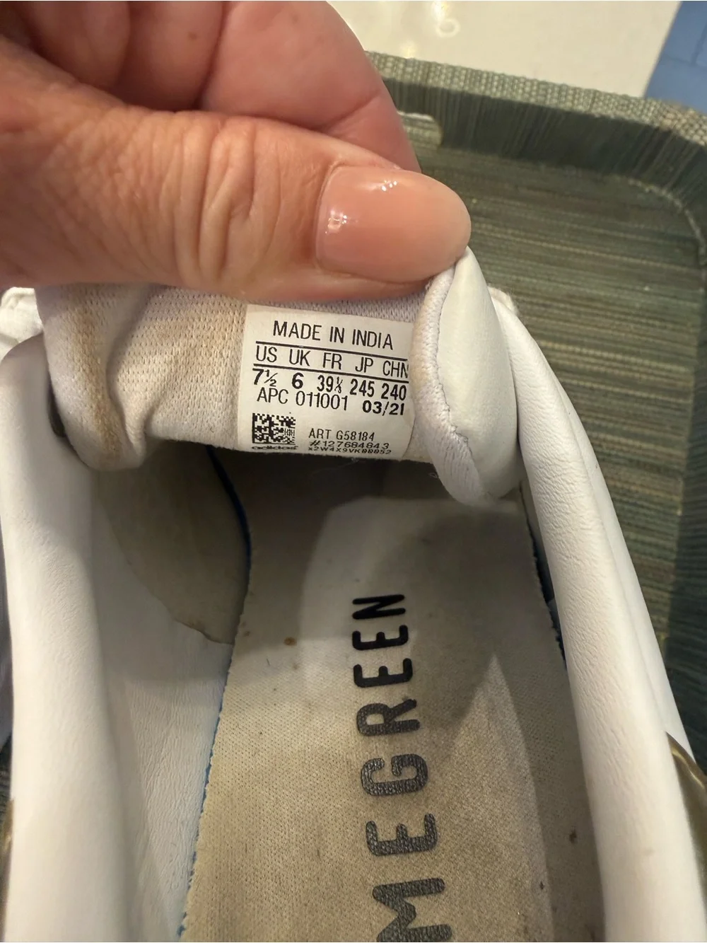 adidas White Leather Sneakers with Gold Heel Tab